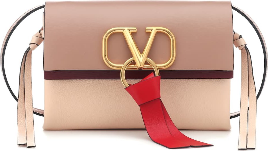 Valentino Valentino Garavani Vee Ring Small leather shoulder bag