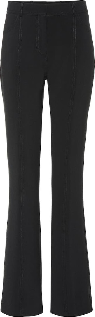 VICTORIA, VICTORIA BECKHAM Mid-rise flared wool-blend pants