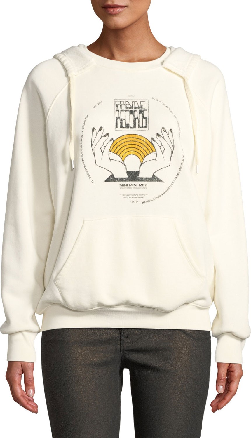 FRAME DENIM Old School Graphic Cotton Pullover Hoodie