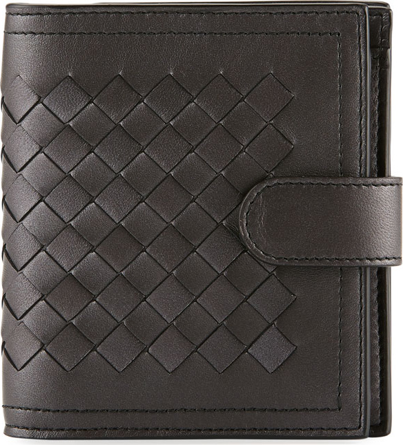 Bottega Veneta Small Metallic Intrecciato Leather French Wallet