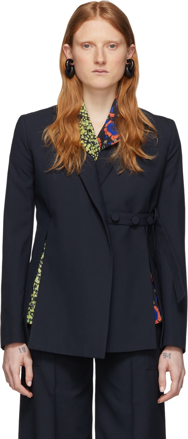 Rokh Navy Tye Utility Blazer