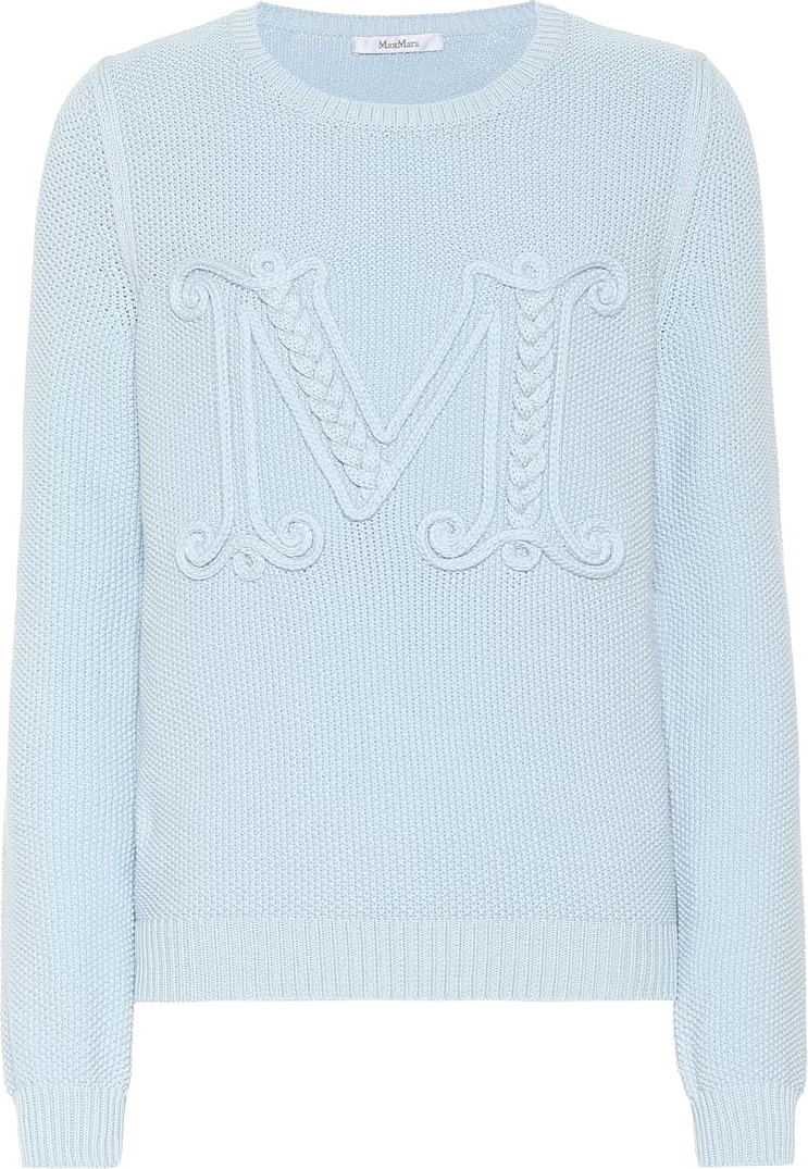 Max Mara Gala logo embroidered cotton sweater