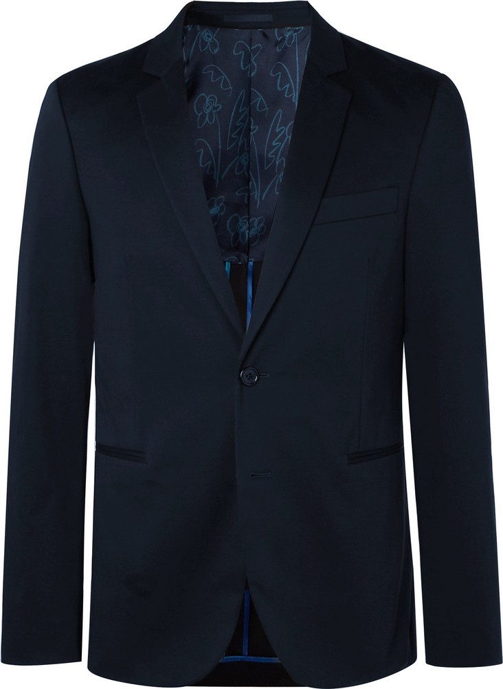 Ps By Paul Smith Navy Cotton-Blend Suit Jacket