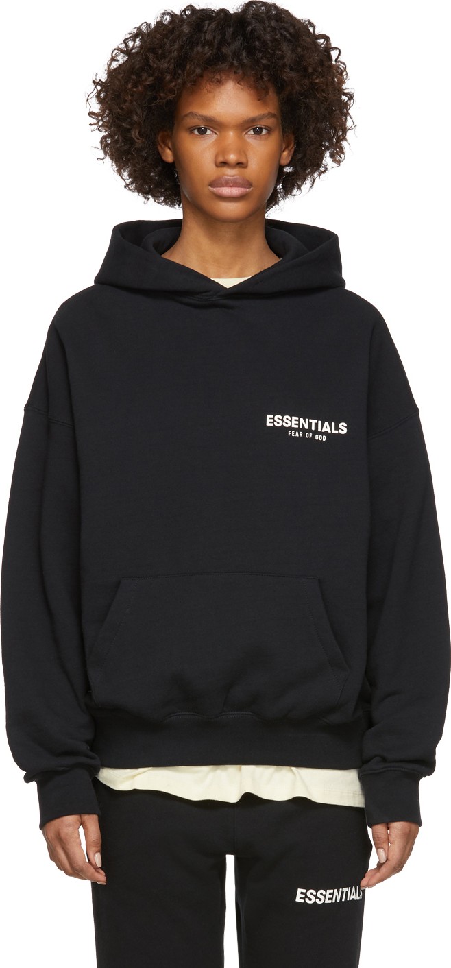 Essentials Black Pullover Hoodie