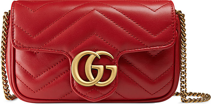 Gucci Supermini Quilted Leather Chain Shoulder Bag