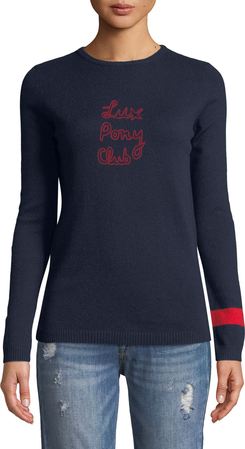 Bella Freud Lux Pony Club Graphic Cashmere Sweater