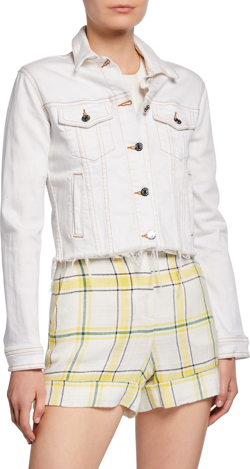 Veronica Beard Cara Jean Jacket with Removable Hoodie Trim