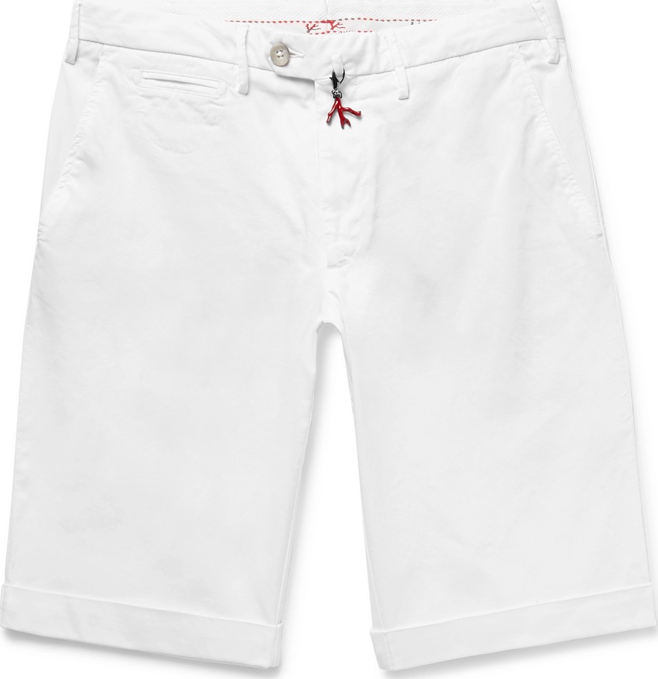 Isaia Slim-Fit Stretch-Cotton Twill Bermuda Shorts