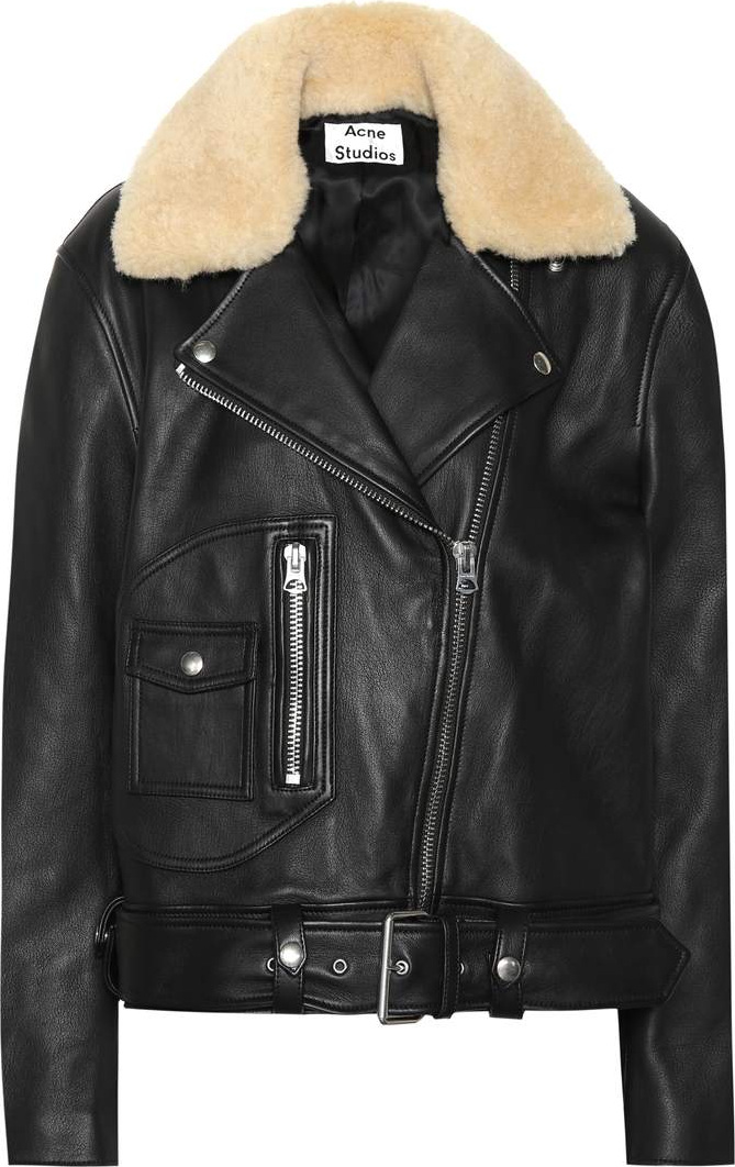Acne Studios Shearling-trimmed leather jacket