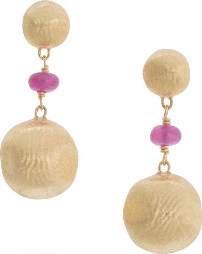 Marco Bicego 18k Gold Africa Ruby Drop Earrings