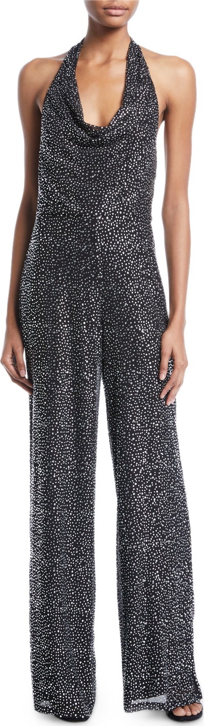 Alice + Olivia Salem Cowled Halter Jumpsuit