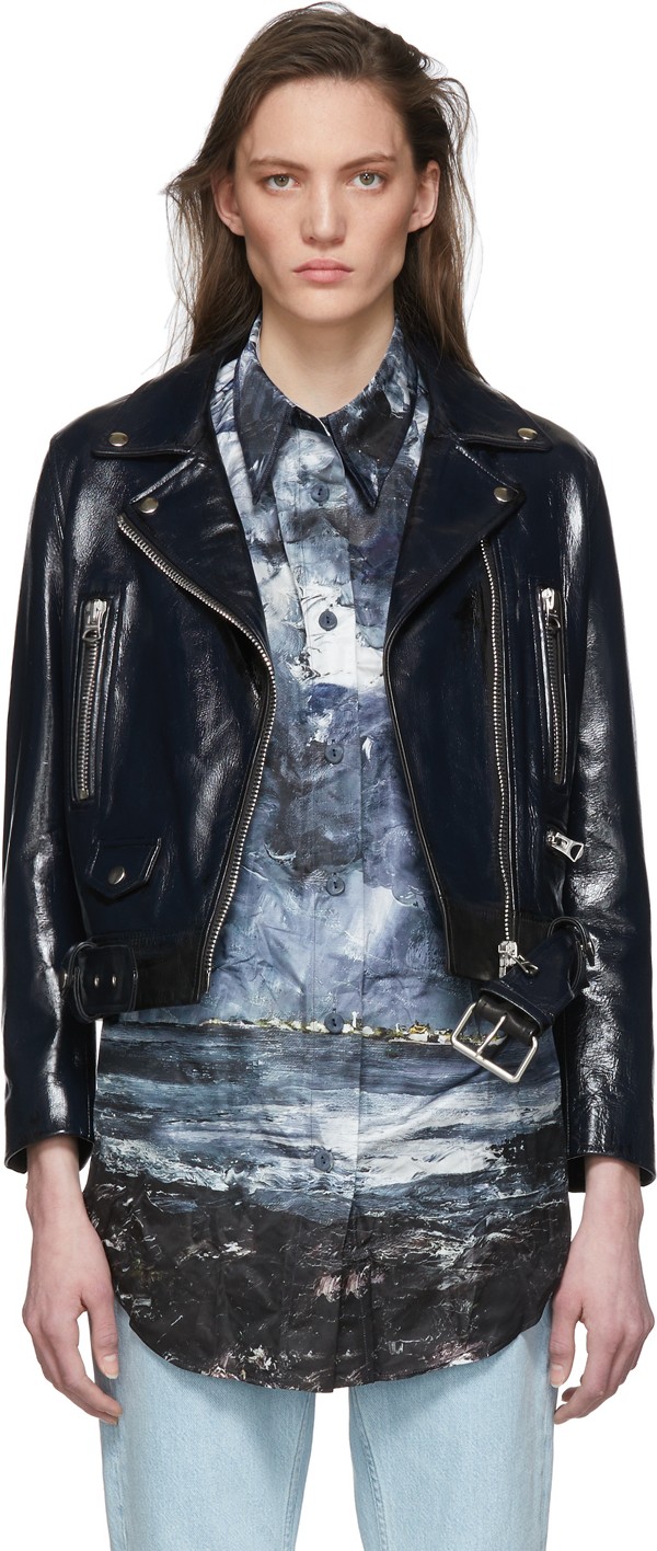 Acne Studios Black Leather Mock Jacket
