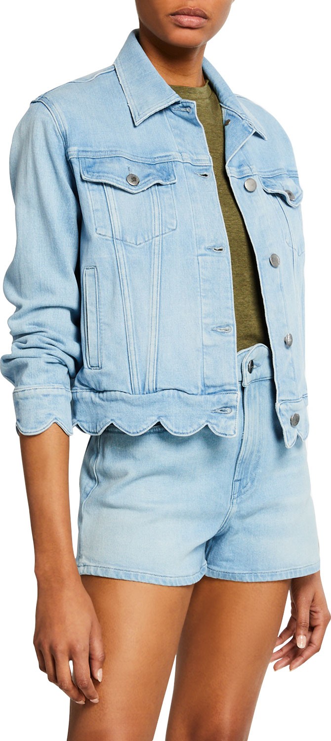 FRAME DENIM Scallop-Edge Denim Jacket