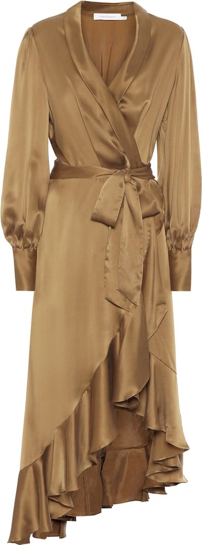 Zimmermann Silk-satin wrap dress