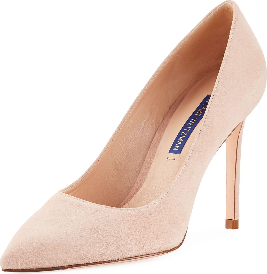 Stuart Weitzman Leigh 95mm Suede Pumps