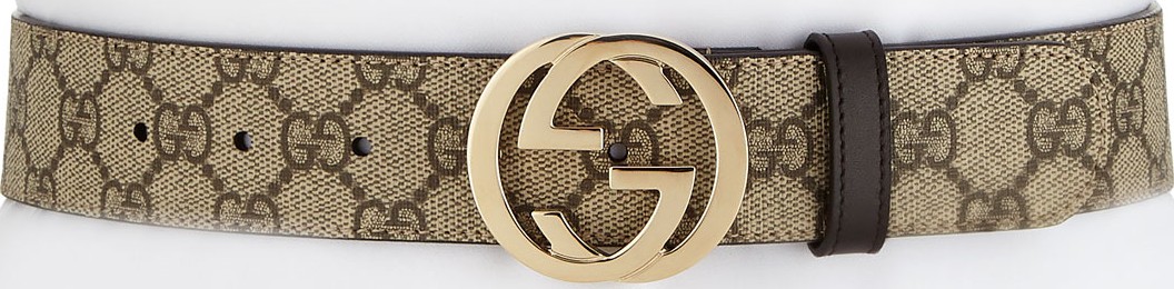 Gucci GG Supreme Canvas Belt w/ Interlocking G Buckle