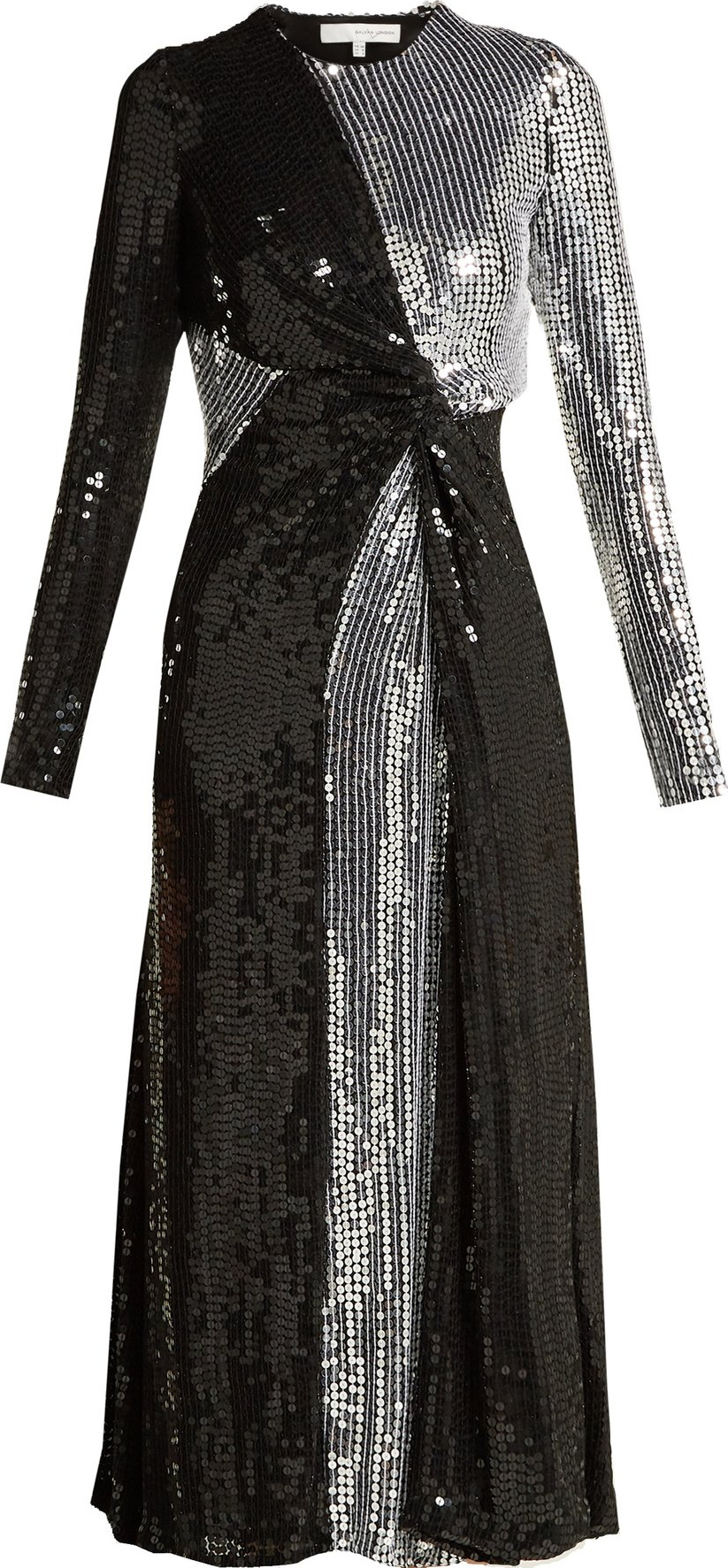 Galvan Pinwheel sequinned silk dress