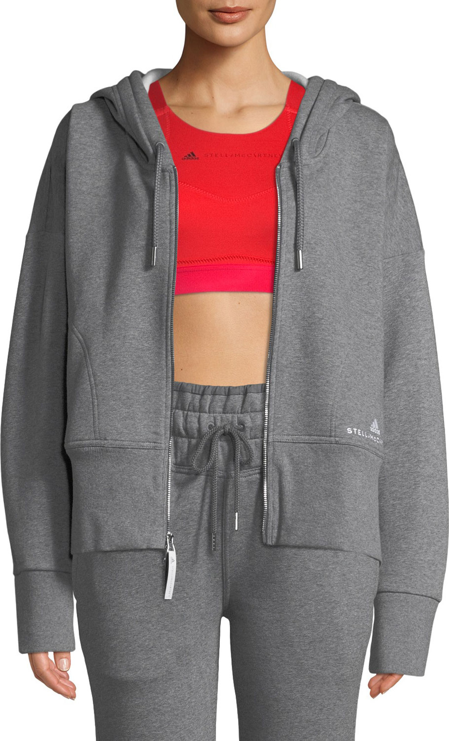 Adidas By Stella McCartney Essentials Zip-Front Hoodie Sweatshirt