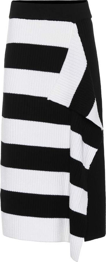 Tibi Striped merino wool skirt