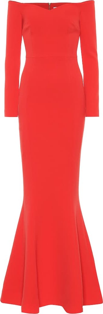 Rebecca Vallance L'amour off-the-shoulder crêpe gown