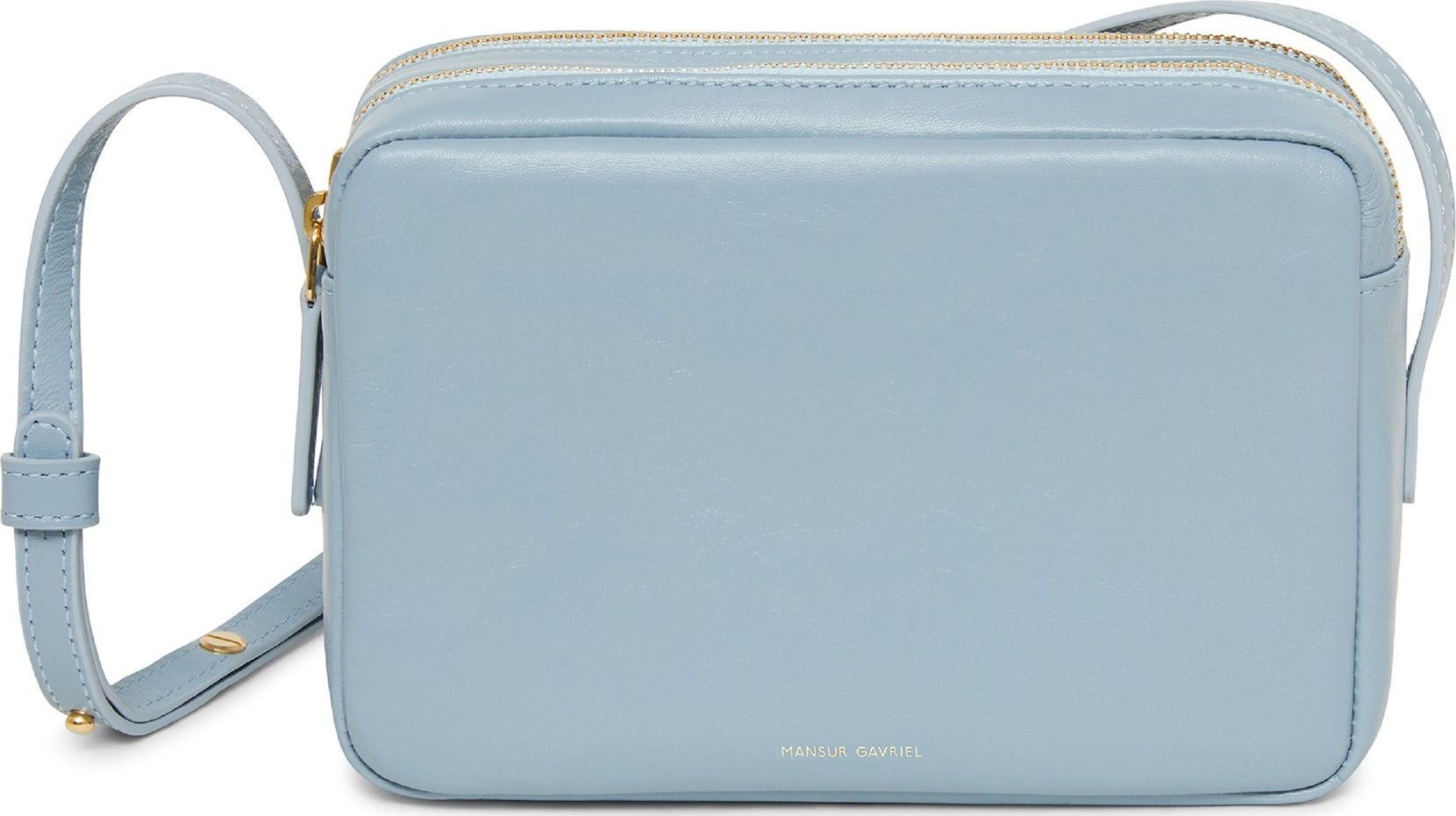 Mansur Gavriel Double Zip Lambskin Leather Crossbody Bag