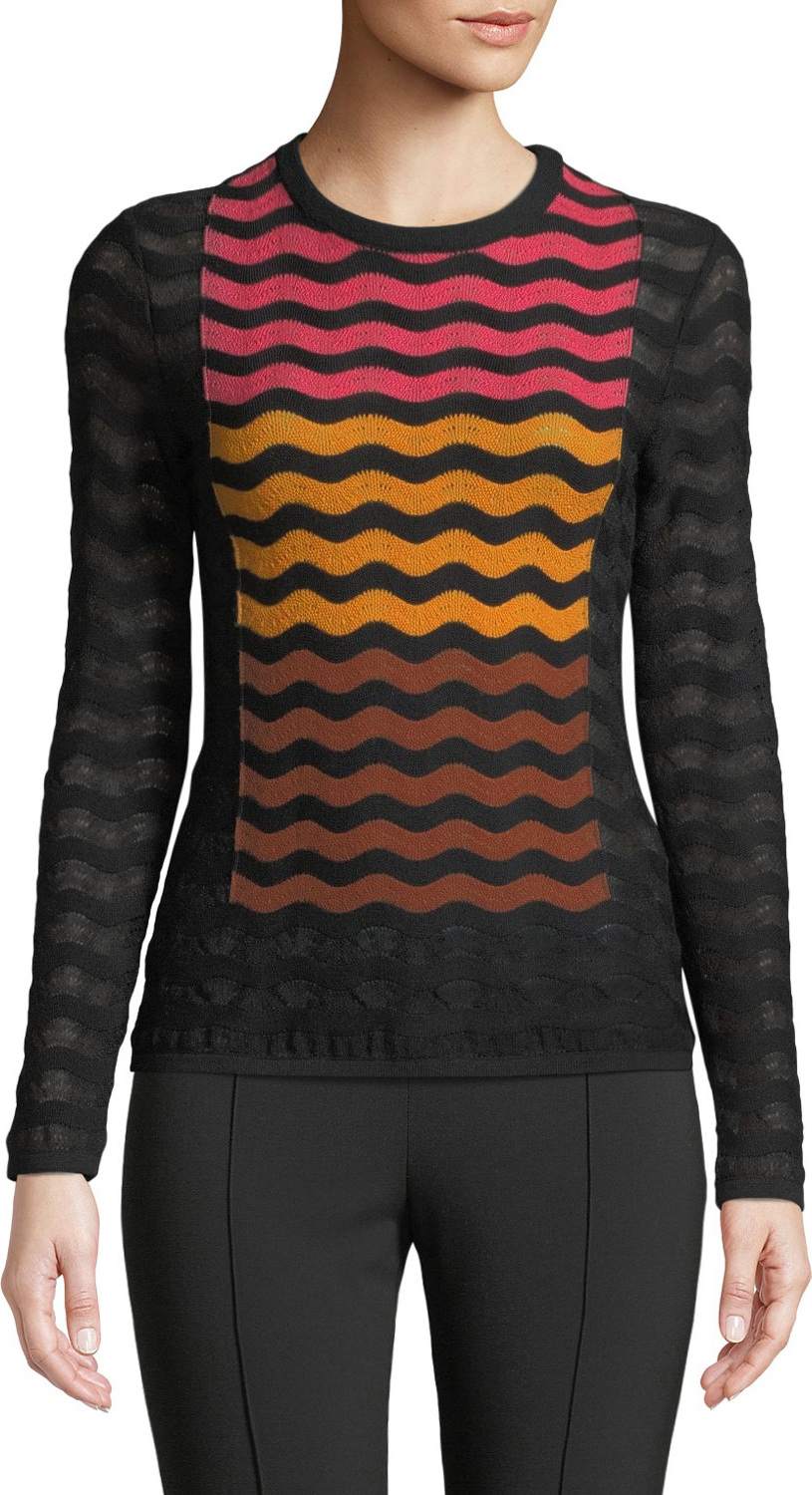M Missoni Ripple Intarsia Knit Top