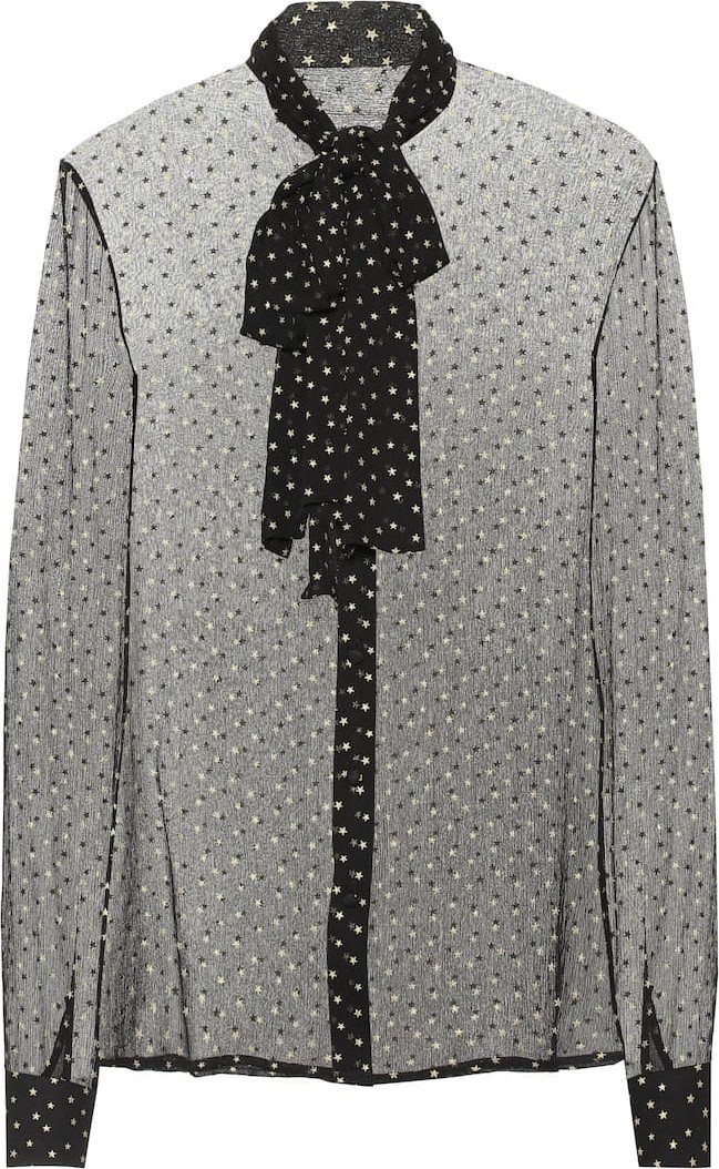 Saint Laurent Star-printed silk shirt