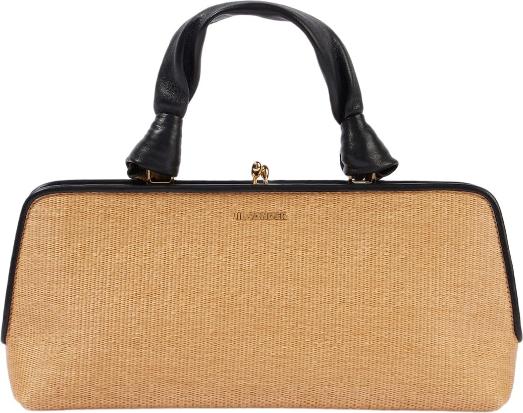 Jil Sander - Goji Small raffia-effect tote bag Jil Sander - Goji Small raffia-effect tote bag