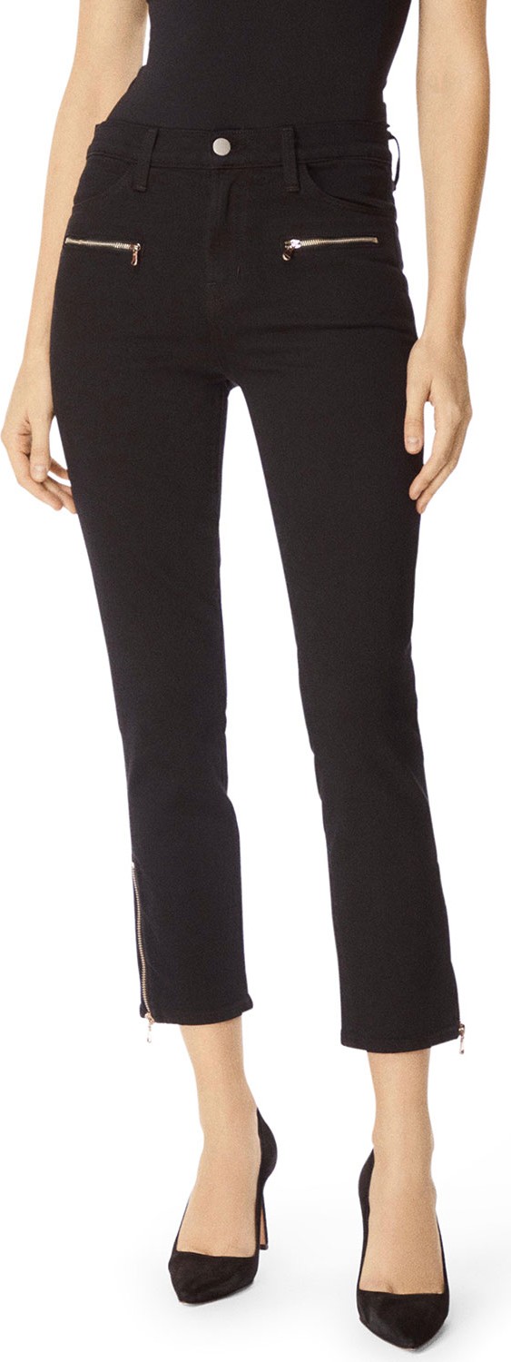 J BRAND Ruby High-Rise Cropped Moto Cigarette Jeans