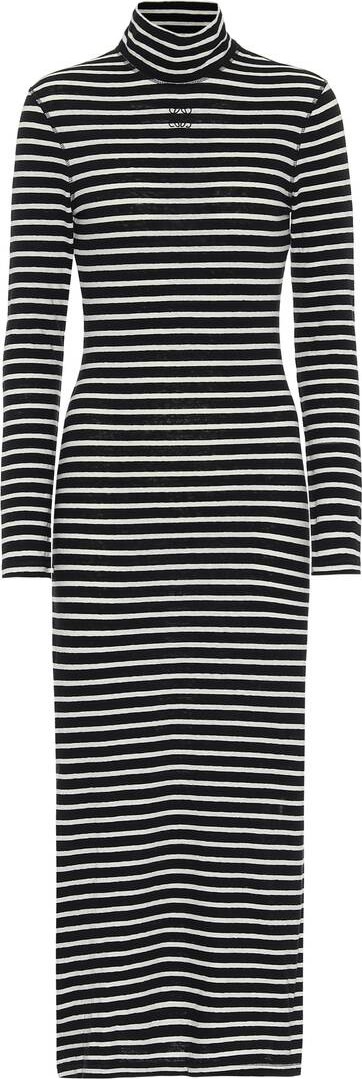 LOEWE Striped cotton-jersey midi dress