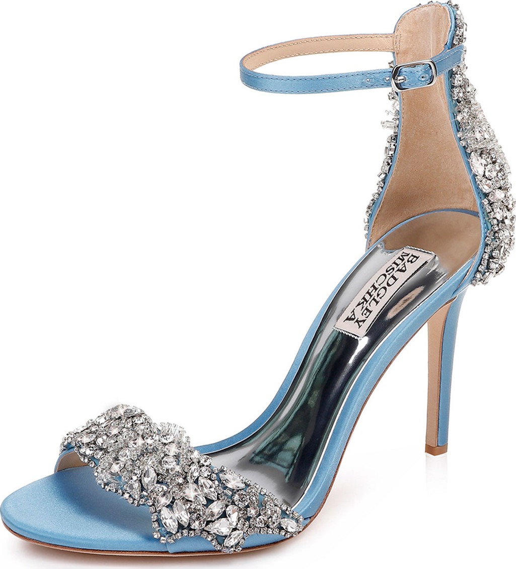 Badgley Mischka Fabiana Embellished Satin Sandals