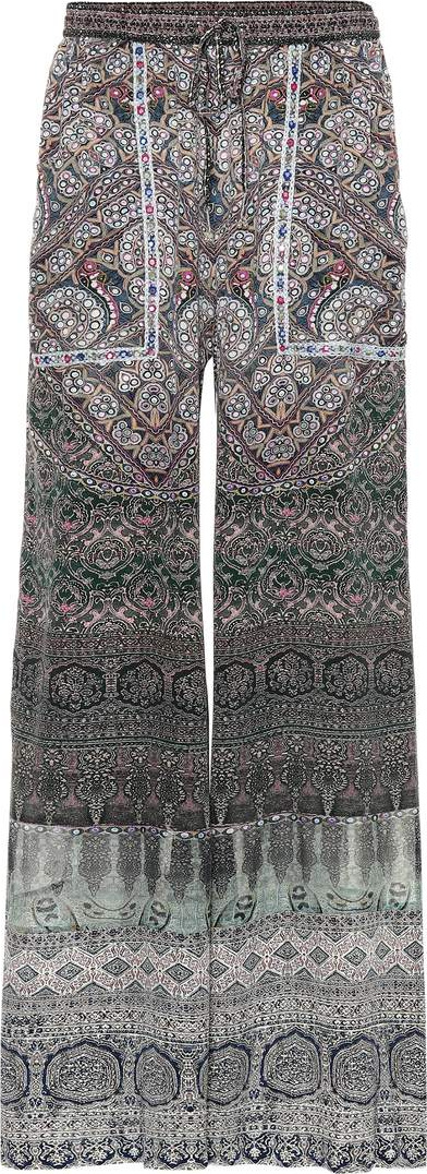 Camilla Embellished printed silk pants