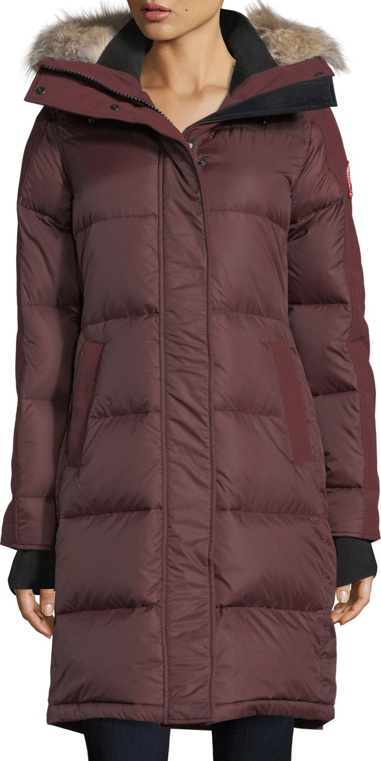 Canada Goose Rowley Hooded Quilted Parka Jacket w/ Fur Trim