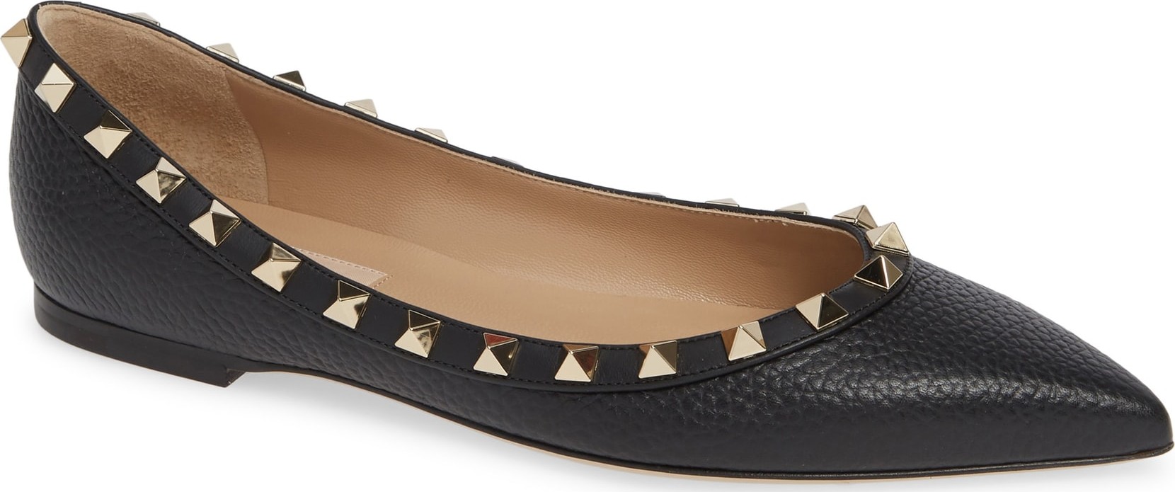 Valentino Rockstud Pointy Toe Flat