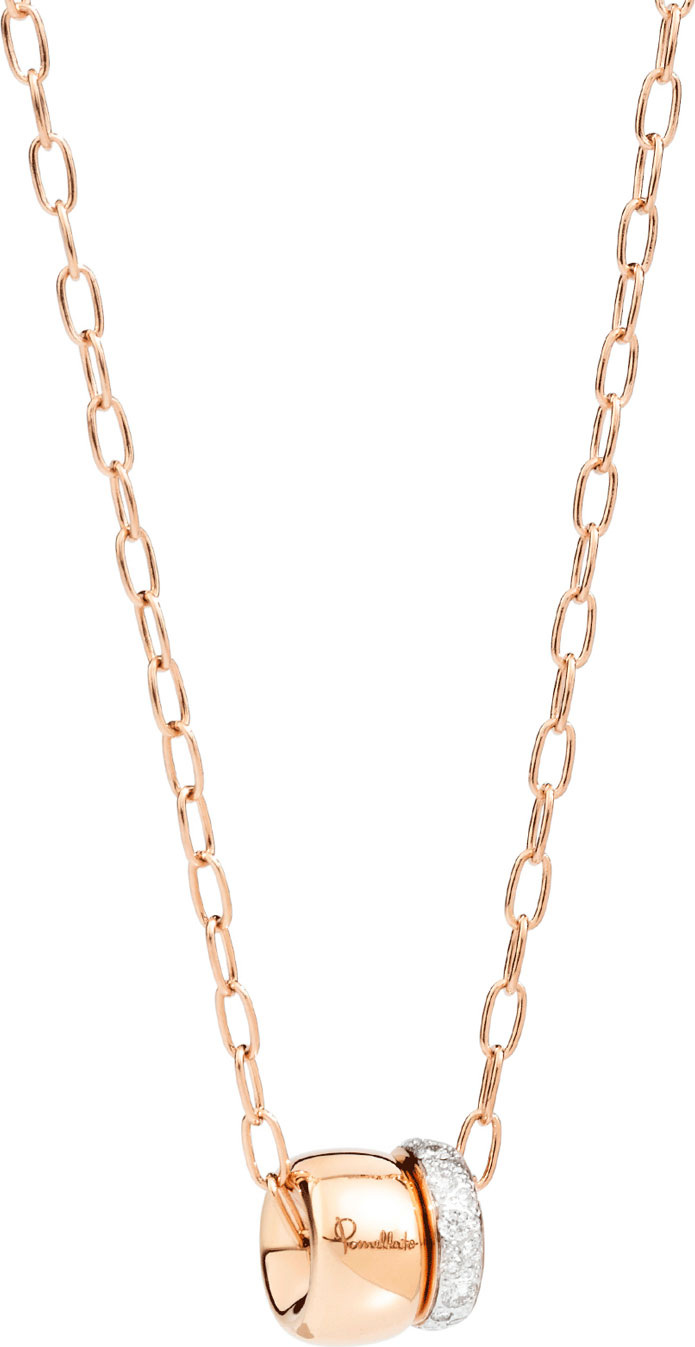 Pomellato 18k Rose Gold ICONICA Pendant Necklace w/ Diamonds