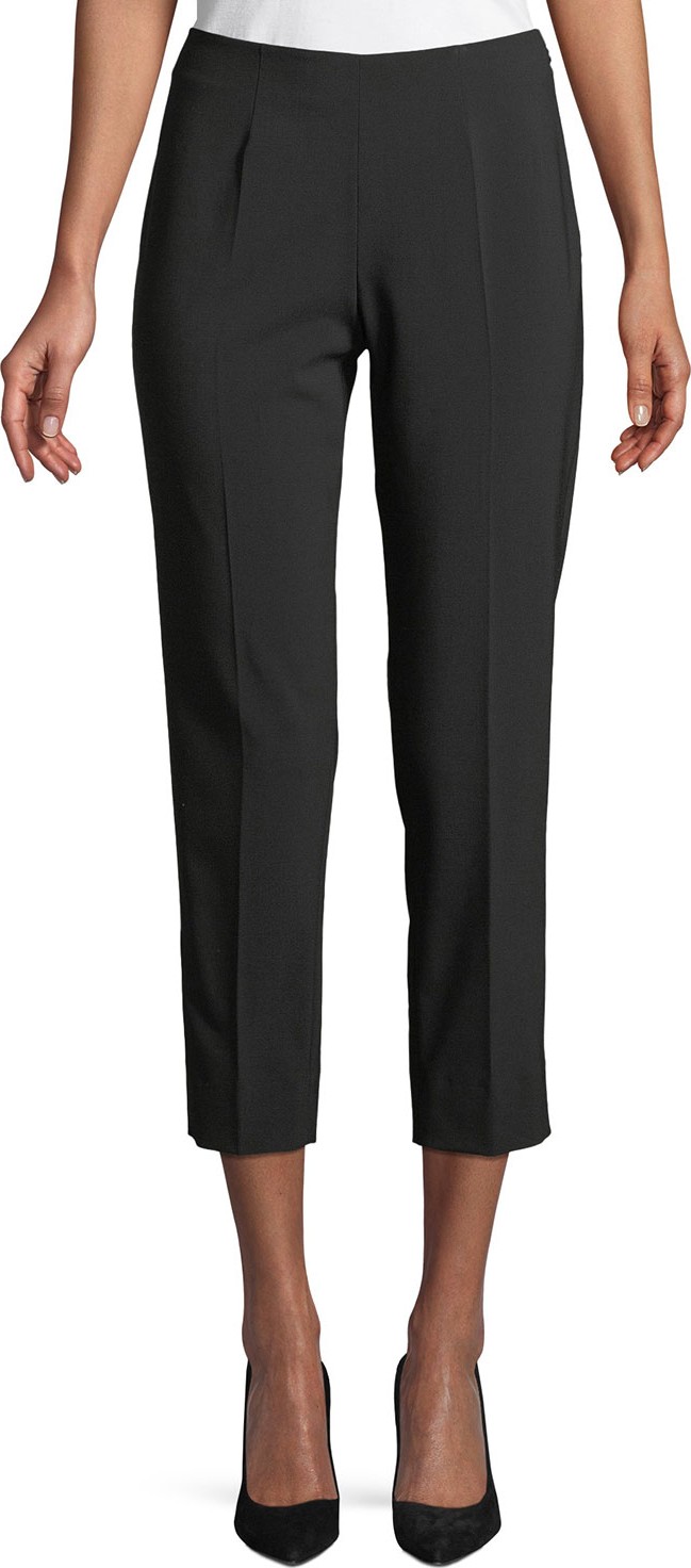 Piazza Sempione Audrey Straight-Leg Stretch-Wool Cropped Pants