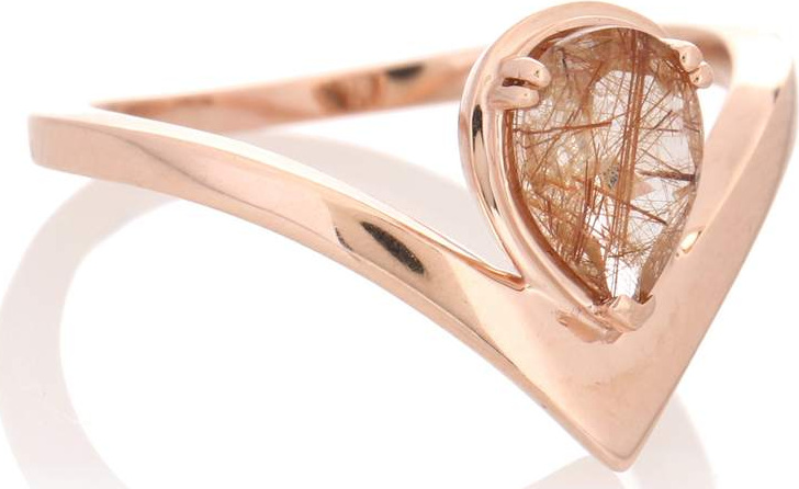 Anna Sheffield Celestine Orbit 14kt rose gold ring with quartz