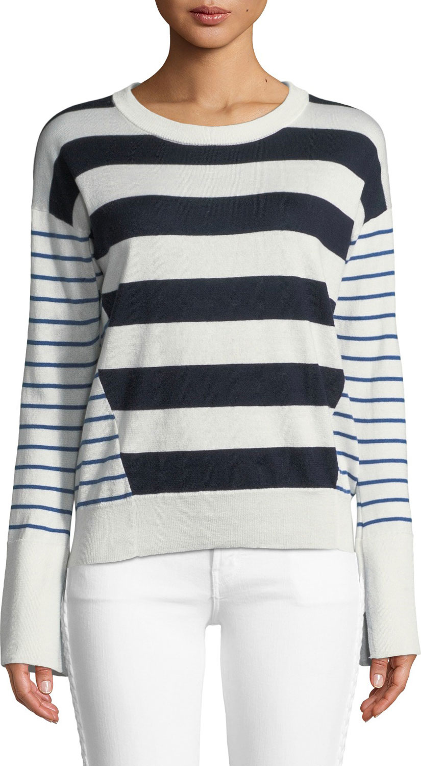 Joie Kaylara Striped Long-Sleeve Sweater