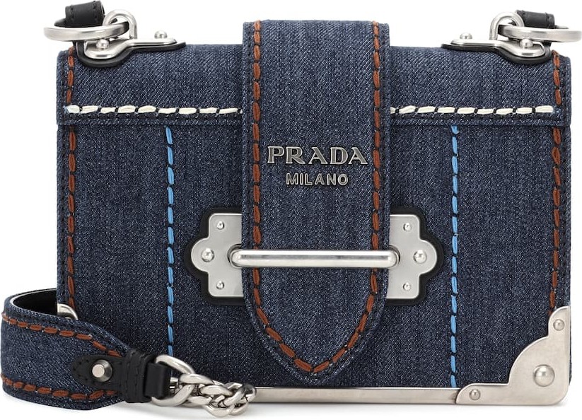 Prada Cahier denim shoulder bag