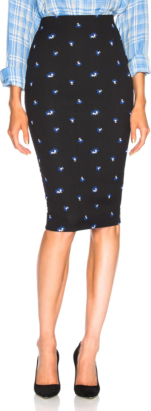 Victoria Beckham Mini Floral Pencil Skirt