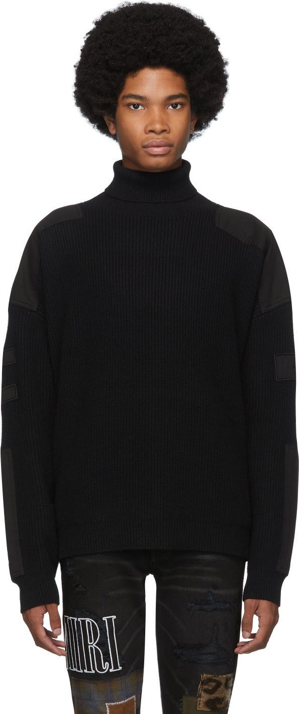 Amiri Black Military Patch Turtleneck
