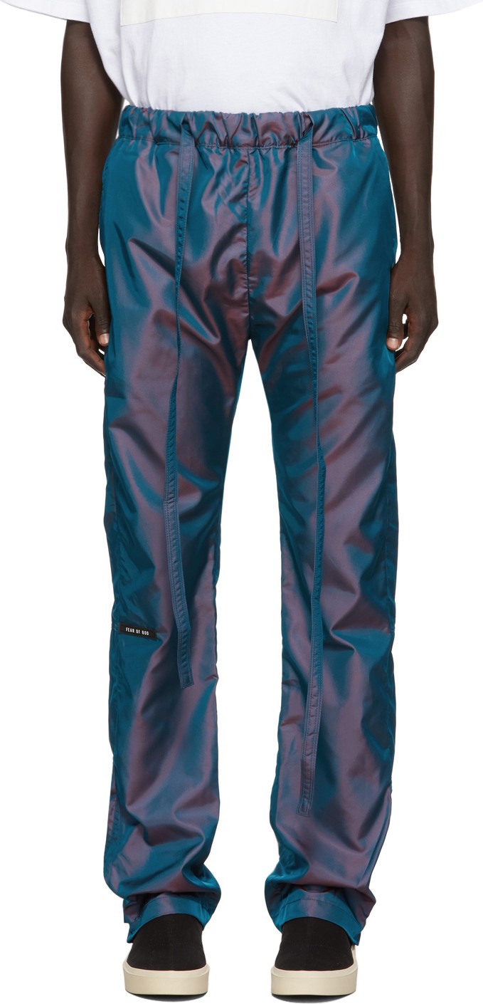Fear of God Blue Iridescent Nylon Baggy Lounge Pants