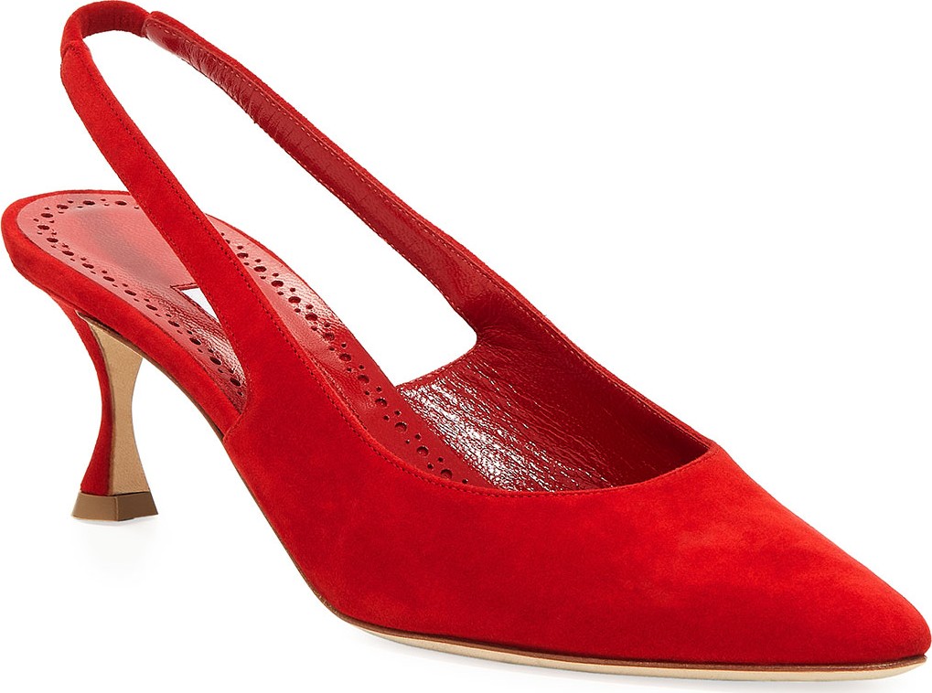 Manolo Blahnik Betty Suede Slingback Pumps