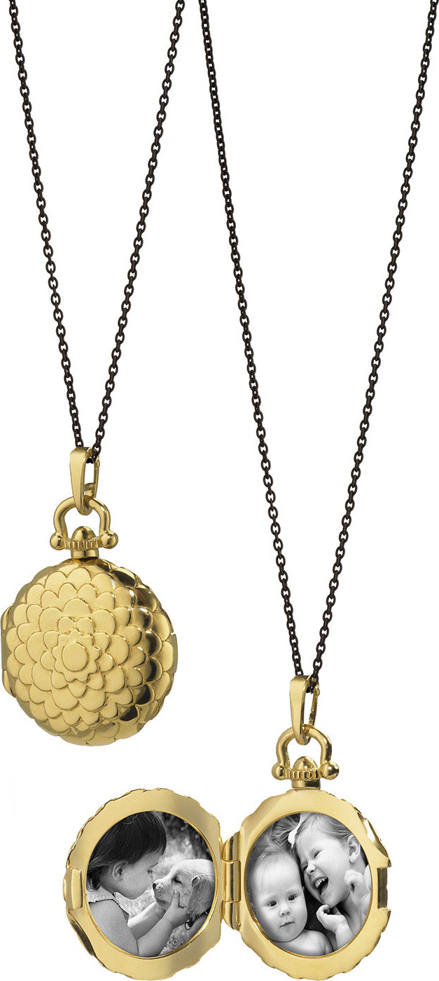 Monica Rich Kosann 18K Petite Scallop Locket Necklace
