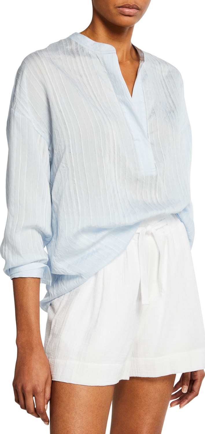 Vince Drapey Striped Pullover Tunic