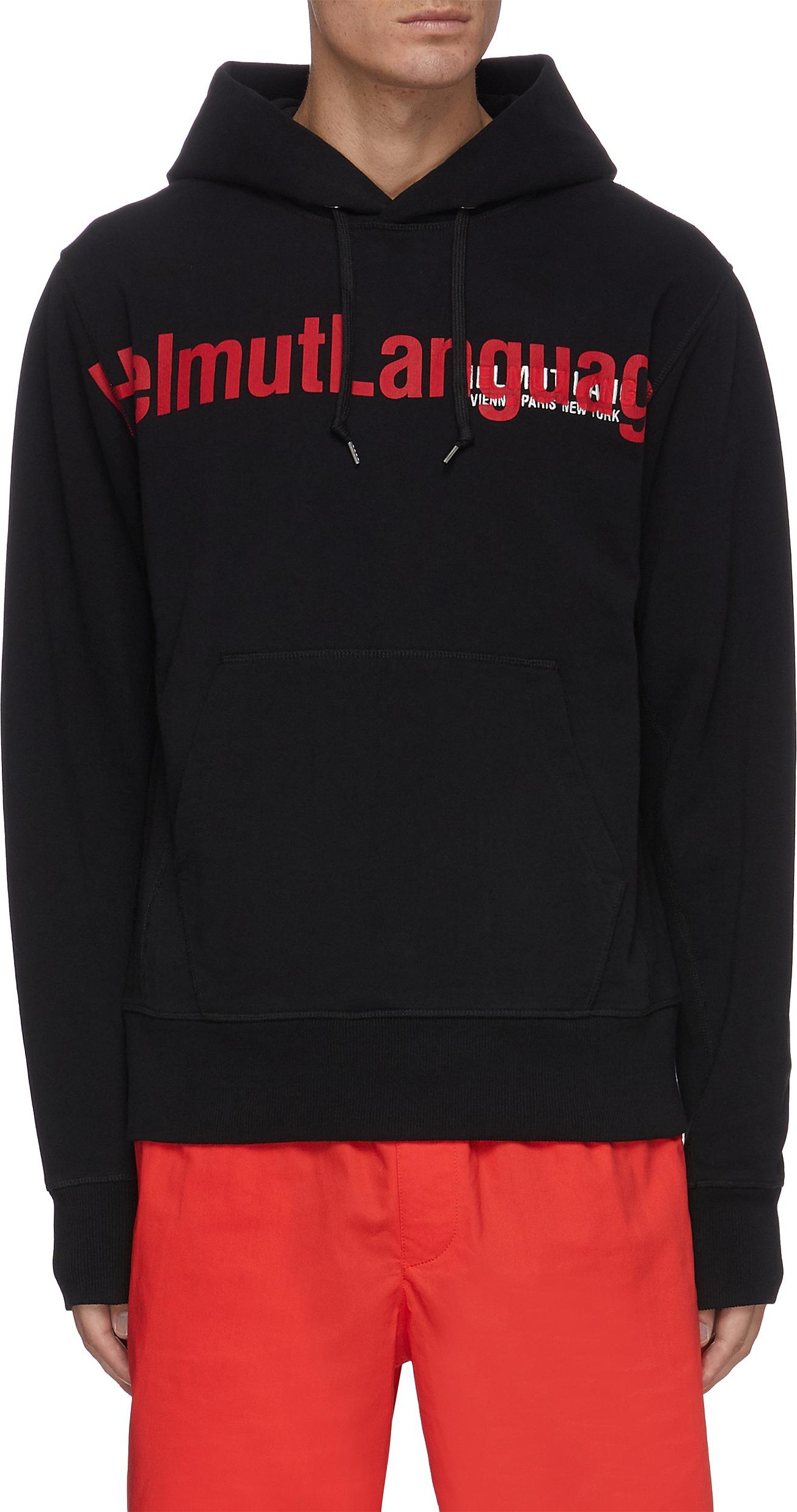 Helmut Lang Slogan print cotton hoodie