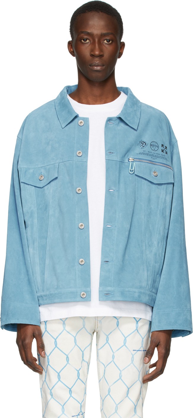 Off White Blue Suede Taft Point Jacket