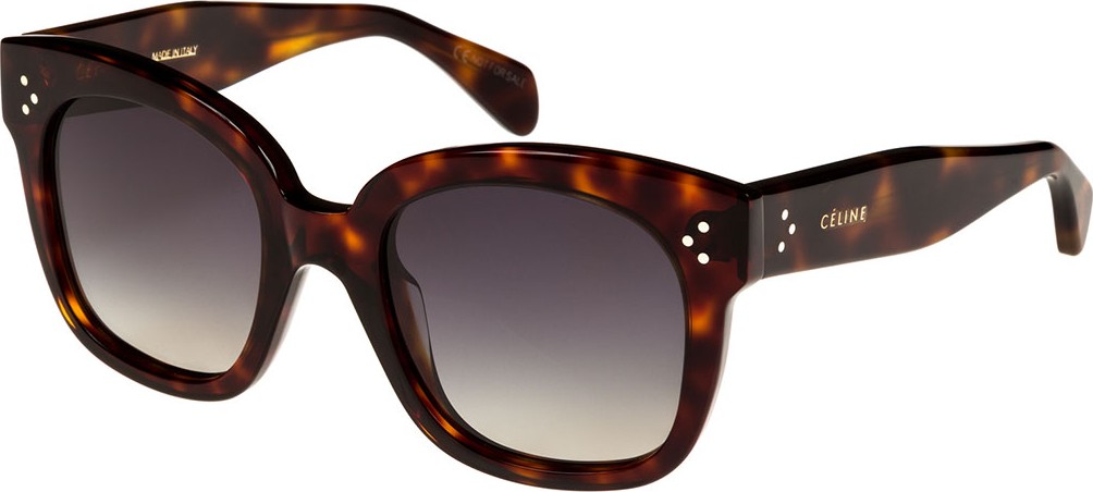 Celine Square Polarized Acetate Sunglasses, Blue Pattern