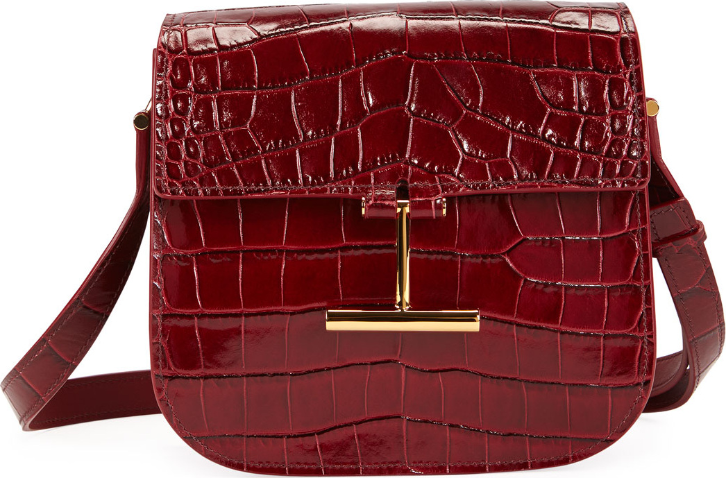 TOM FORD Tara Small T Clasp Alligator Shoulder Bag