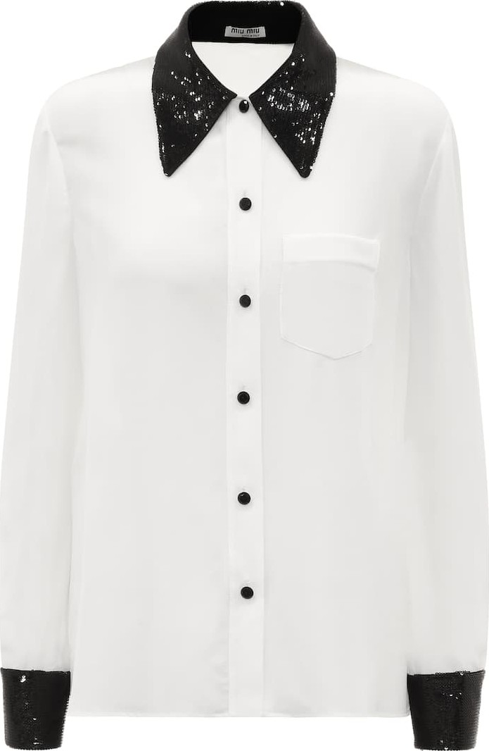 Miu Miu Sequined silk top